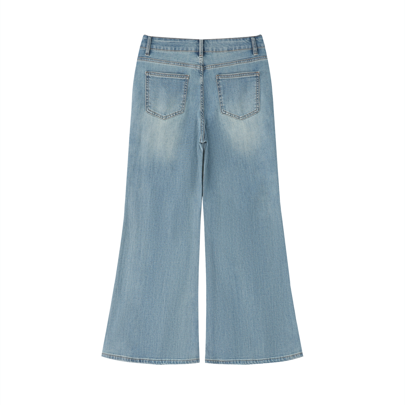 OBLIVLEON Women's Vintage Wash Flared Leg Jeans
