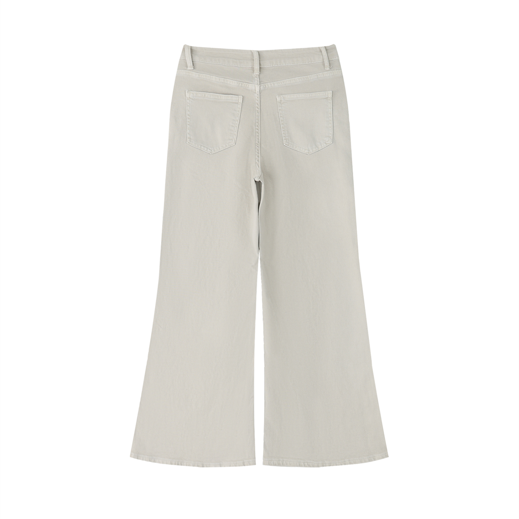 OBLIVLEON Women's Vintage Wash Flared Leg Jeans